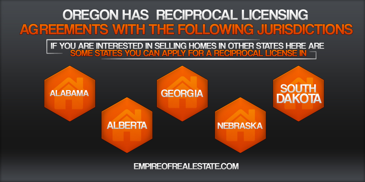 Oregon has reciprocal licensing agreements with the following jurisdictions